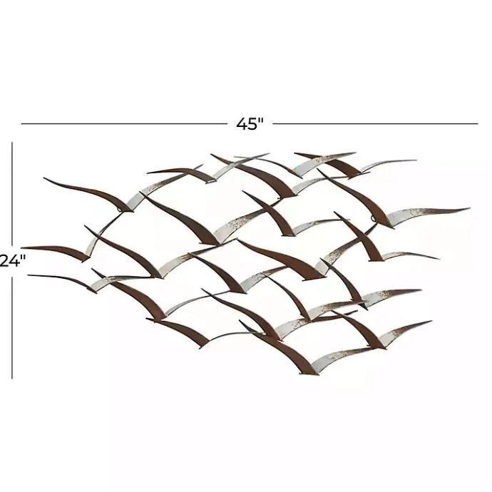 Best Kirklands Home Distressed Metal Flock of Birds Wall Plaque Brown