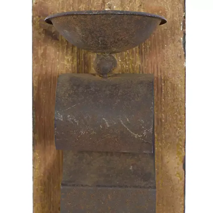 Outlet Kirklands Home Distressed Brown Wood Wall Sconces, Set of 2