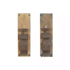 Outlet Kirklands Home Distressed Brown Wood Wall Sconces, Set of 2