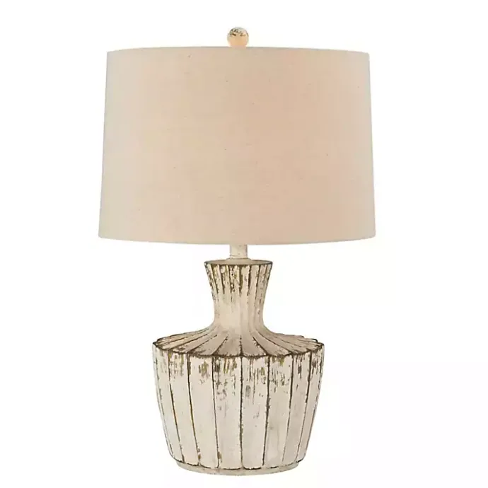 Clearance Kirklands Home Distressed Cream Jada Table Lamp Tan