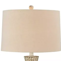 Clearance Kirklands Home Distressed Cream Jada Table Lamp Tan