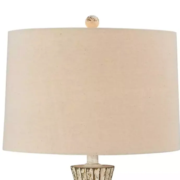 Clearance Kirklands Home Distressed Cream Jada Table Lamp Tan