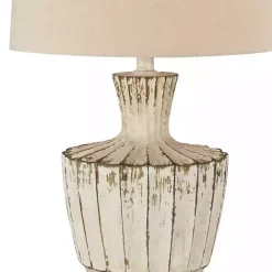 Clearance Kirklands Home Distressed Cream Jada Table Lamp Tan