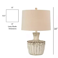 Clearance Kirklands Home Distressed Cream Jada Table Lamp Tan