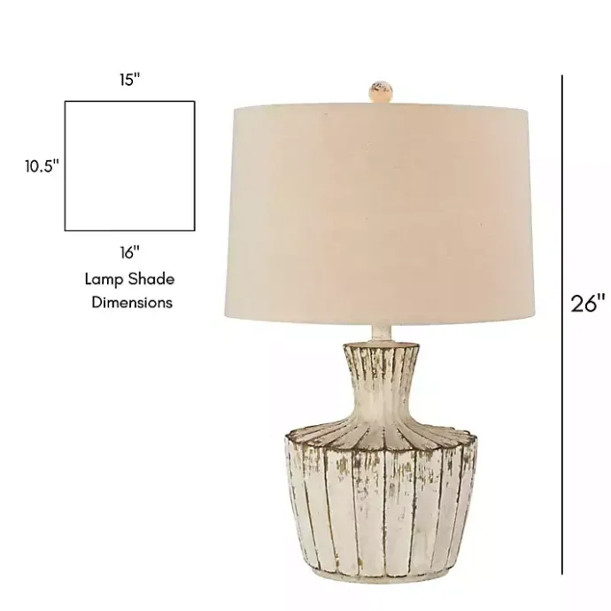 Clearance Kirklands Home Distressed Cream Jada Table Lamp Tan