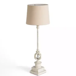 Outlet Kirklands Home Distressed Cream Quatre Buffet Lamp Ivory