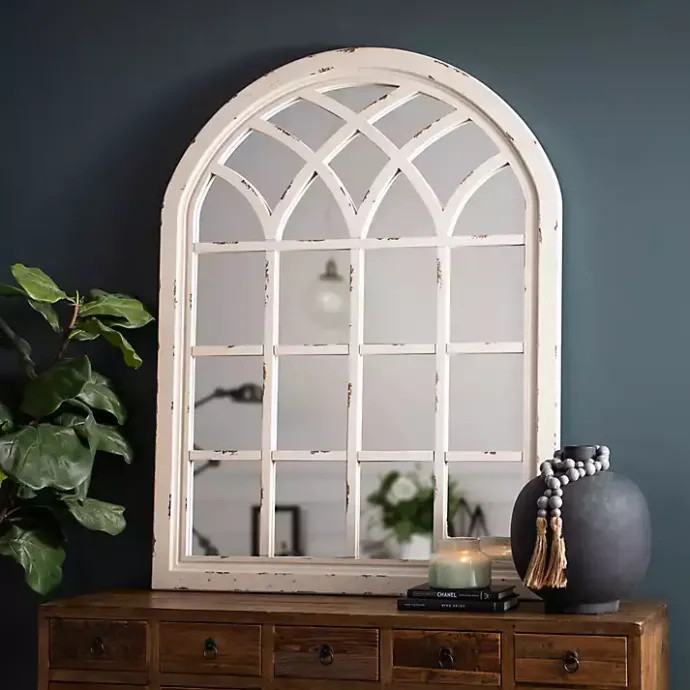 Best Kirklands Home Distressed Cream Sadie Arch Mirror Ivory