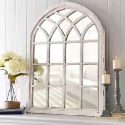 Best Kirklands Home Distressed Cream Sadie Arch Mirror Ivory