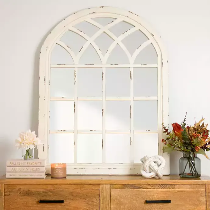Best Kirklands Home Distressed Cream Sadie Arch Mirror Ivory