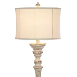 New Kirklands Home Distressed Cream Spindle Floor Lamp Ivory