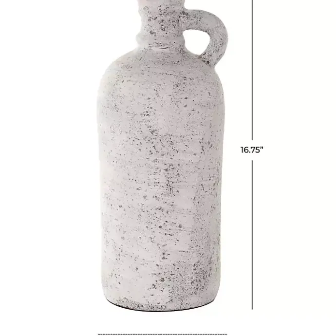Online Kirklands Home Distressed Cream Terracotta Jug Vase White