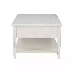 New Kirklands Home Distressed Cream Wood 3-Drawer Coffee Table Ivory