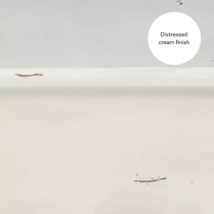 New Kirklands Home Distressed Cream Wood 3-Drawer Coffee Table Ivory