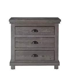 Online Kirklands Home Distressed Dark Wooden Willow Nightstand Gray