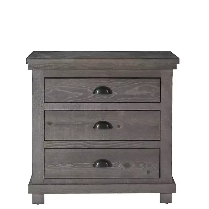 Online Kirklands Home Distressed Dark Wooden Willow Nightstand Gray