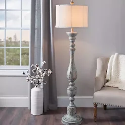 Online Kirklands Home Distressed Eloise Floor Lamp Ivory