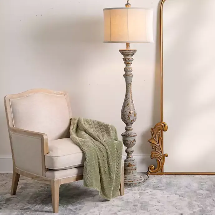 Online Kirklands Home Distressed Eloise Floor Lamp Ivory