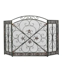Hot Kirklands Home Distressed Fleur De Lis Three-Panel Fire Screen
