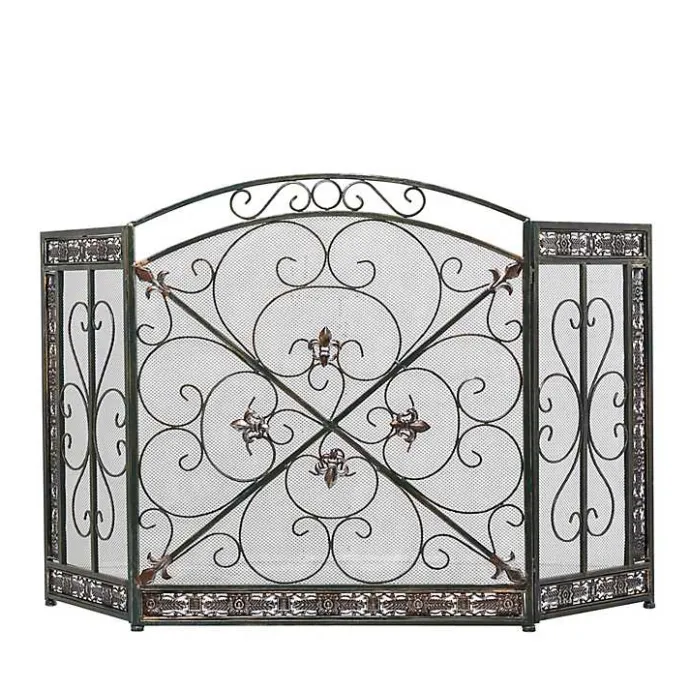 Hot Kirklands Home Distressed Fleur De Lis Three-Panel Fire Screen