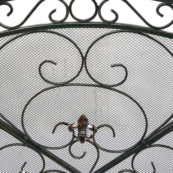 Hot Kirklands Home Distressed Fleur De Lis Three-Panel Fire Screen