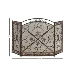 Hot Kirklands Home Distressed Fleur De Lis Three-Panel Fire Screen