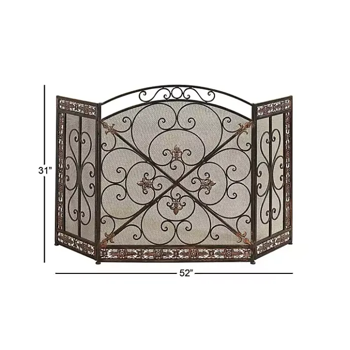 Hot Kirklands Home Distressed Fleur De Lis Three-Panel Fire Screen