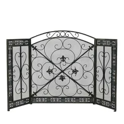 Hot Kirklands Home Distressed Fleur De Lis Three-Panel Fire Screen