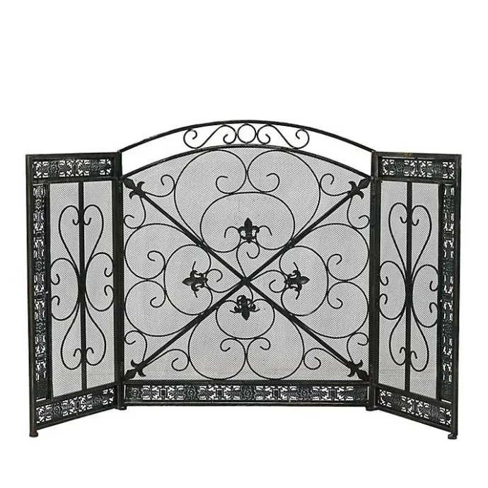 Hot Kirklands Home Distressed Fleur De Lis Three-Panel Fire Screen