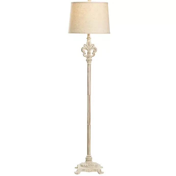 Sale Kirklands Home Distressed Fleur-de-lis Floor Lamp Tan
