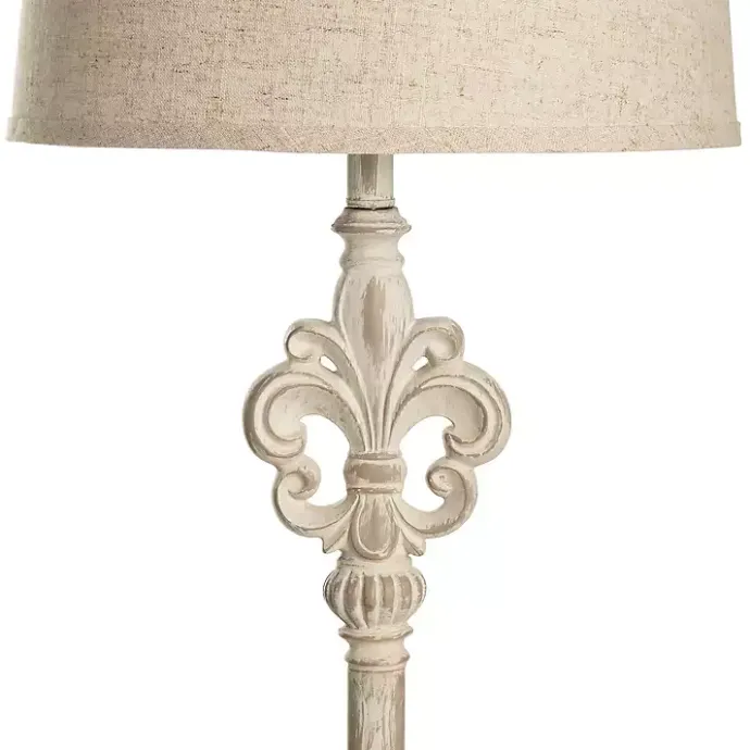 Sale Kirklands Home Distressed Fleur-de-lis Floor Lamp Tan