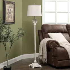 Sale Kirklands Home Distressed Fleur-de-lis Floor Lamp Tan