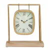 Online Kirklands Home Distressed Gold Frame Square Tabletop Clock