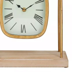 Online Kirklands Home Distressed Gold Frame Square Tabletop Clock