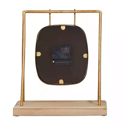 Online Kirklands Home Distressed Gold Frame Square Tabletop Clock