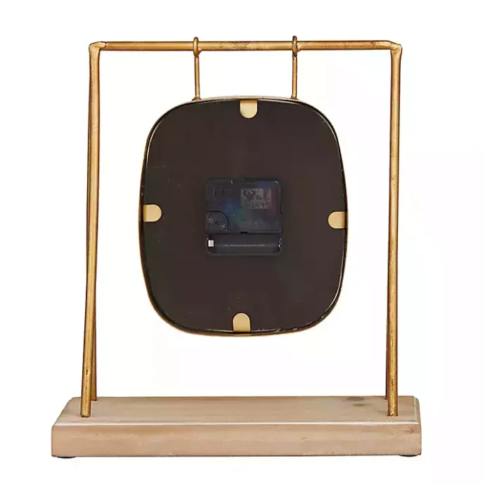Online Kirklands Home Distressed Gold Frame Square Tabletop Clock