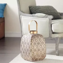 Clearance Kirklands Home Distressed Metal Cutout Lantern Gold