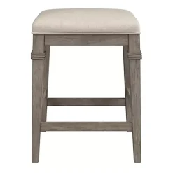 Kirklands Home Distressed Gray and Beige Counter Stool