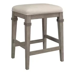 Kirklands Home Distressed Gray and Beige Counter Stool