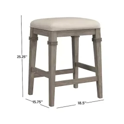 Kirklands Home Distressed Gray and Beige Counter Stool
