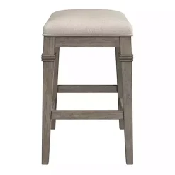 Kirklands Home Distressed Gray and Beige Counter Stool
