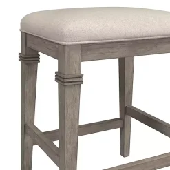 Kirklands Home Distressed Gray and Beige Counter Stool