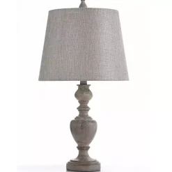 Best Kirklands Home Distressed and Cream Table Lamp Gray