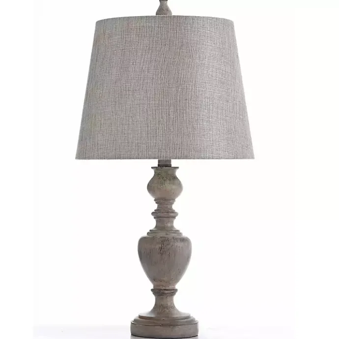 Best Kirklands Home Distressed and Cream Table Lamp Gray