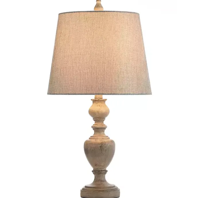 Best Kirklands Home Distressed and Cream Table Lamp Gray