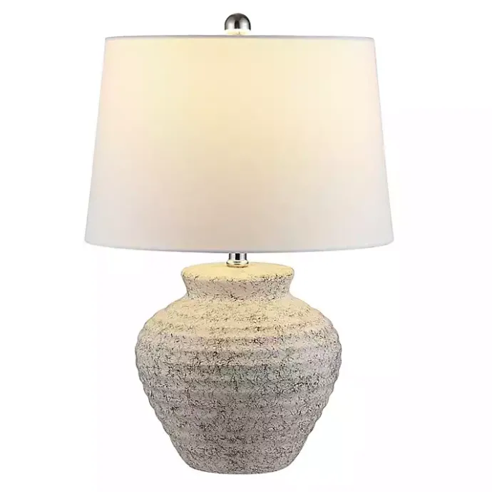 Best Kirklands Home Distressed Gray Ceramic Jug Ledger Table Lamp White