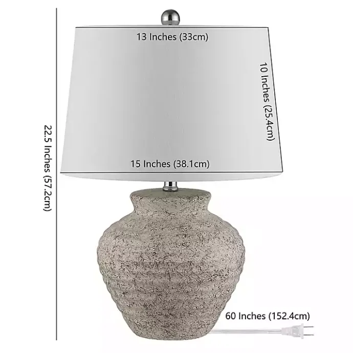 Best Kirklands Home Distressed Gray Ceramic Jug Ledger Table Lamp White