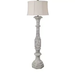 Online Kirklands Home Distressed Gray Finton Floor Lamp Tan