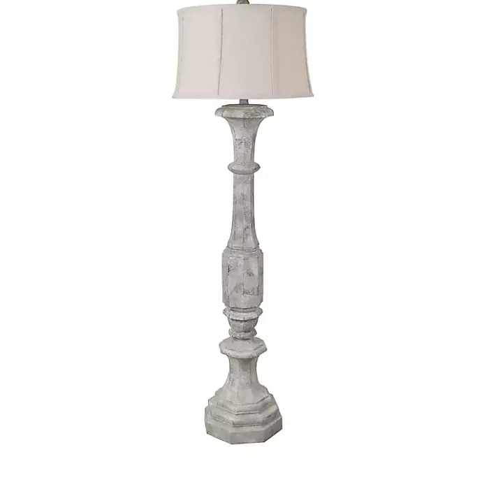 Online Kirklands Home Distressed Gray Finton Floor Lamp Tan