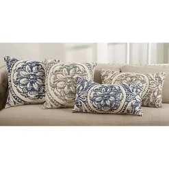 Clearance Kirklands Home Distressed Gray Floral Lumbar Pillow