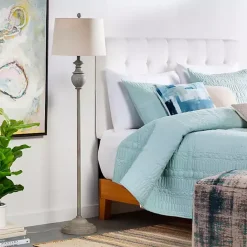 Online Kirklands Home Distressed Gray Hadlee Floor Lamp Tan